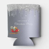 Rafraîchisseur Pour Canette Noël fête argent parties scintillant rouge nom de (Dos)