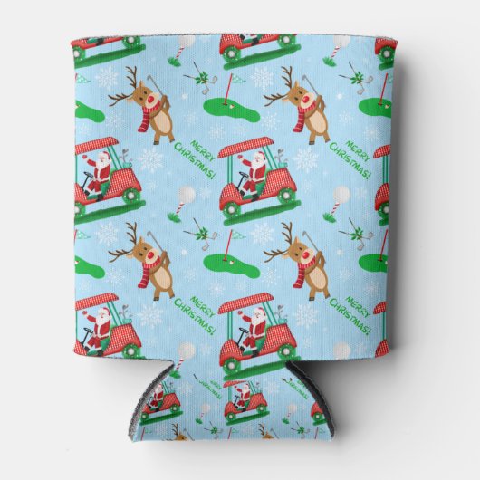 Rafraîchisseur Pour Canette Noël Père Noël Golf avec Motif de rennes (Devant)
