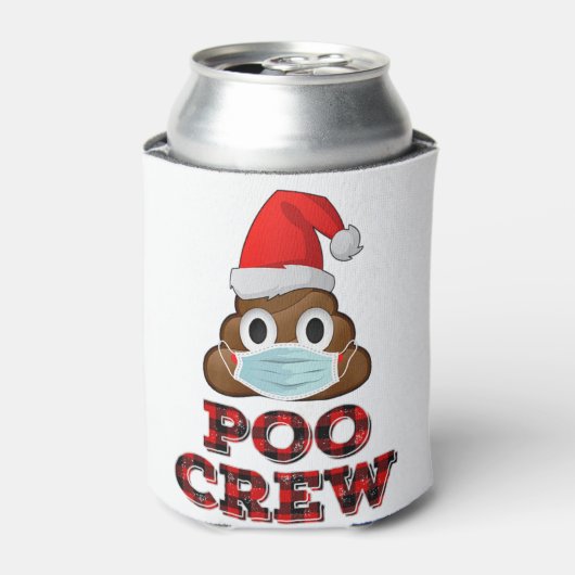 Rafraîchisseur Pour Canette Noel Poo maillot visage Masque Poop Emoji Rouge (Can devant)