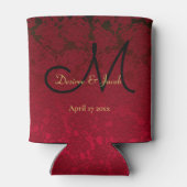 Rafraîchisseur Pour Canette Noël Rouge Or Noir Mariage d'hiver Monogramme (Dos)