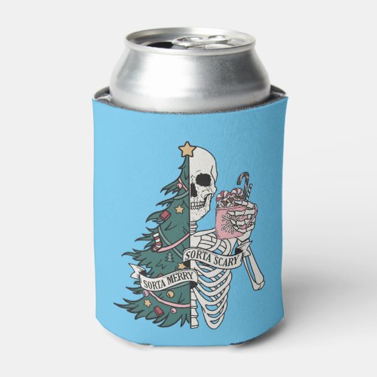 Rafraîchisseur Pour Canette Noël Sorta Scare Sorta Merry Funny Skeleton (Can devant)