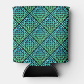 Rafraîchisseur Pour Canette Noeud celtique - Bleu Vert Pâte refroidisseur (Devant)