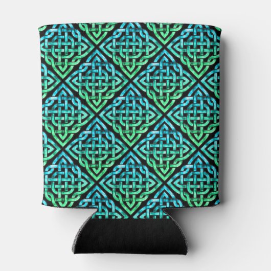 Rafraîchisseur Pour Canette Noeud celtique - Bleu Vert Pâte refroidisseur (Dos)