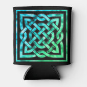 Rafraîchisseur Pour Canette Noeud celtique - Carré bleu vert (Devant)