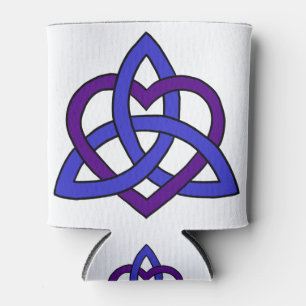 Rafraîchisseur Pour Canette Noeud de coeur celtique (variante violet bleu)