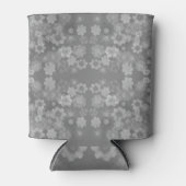 Rafraîchisseur Pour Canette Noir blanc gris rétro Motif d'aquarelle florale (Devant)