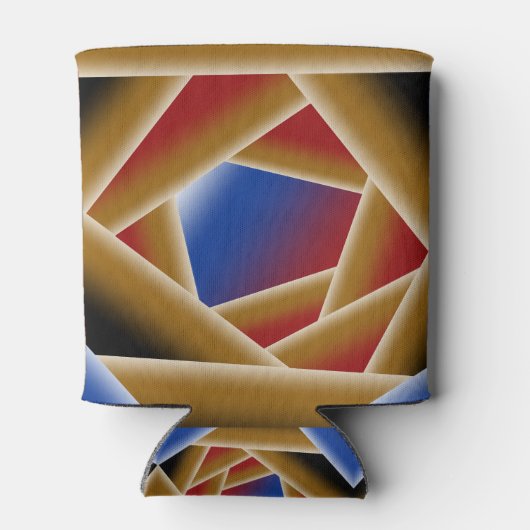 Rafraîchisseur Pour Canette Noir Bleu Rouge Or Ombre Abyss Art Abstrait (Dos)