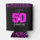 Rafraîchisseur Pour Canette Noir confetti rose chaud points 50 fabuleux annive (Dos)