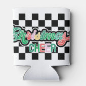 Rafraîchisseur Pour Canette Noir et blanc rétro À damiers Noël (Dos)