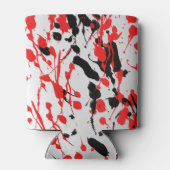 Rafraîchisseur Pour Canette Noir et rouge Abstrait éclaboussure et goutte (Dos)