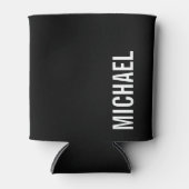 Rafraîchisseur Pour Canette Noir moderne minimaliste Nom personnalisé (Devant)