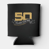 Rafraîchisseur Pour Canette Noir & Or 50 ans Jeune bannière 50e anniversaire (Devant)