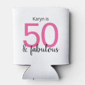 Rafraîchisseur Pour Canette Noir rose 50 et fabuleux 50e anniversaire (Dos)