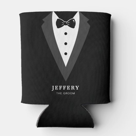 Rafraîchisseur Pour Canette Noir Script Moderne Cuomsmen Personnalisé Can Coo (Dos)