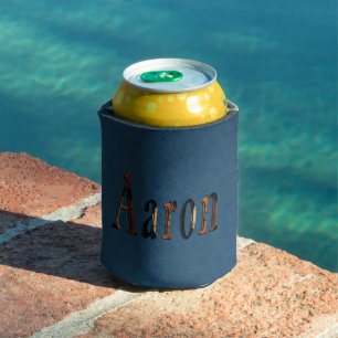Rafraîchisseur Pour Canette Nom "Aaron" Sur Blue Denim Can Cooler