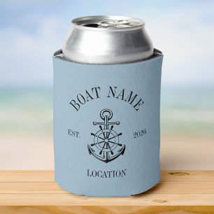 Rafraîchisseur Pour Canette Nom de bateau personnalisé Crest d'ancre Maison du