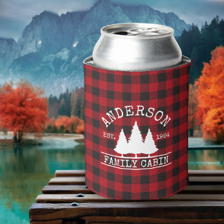 Rafraîchisseur Pour Canette Nom de famille du cabine Red Buffalo Plaid