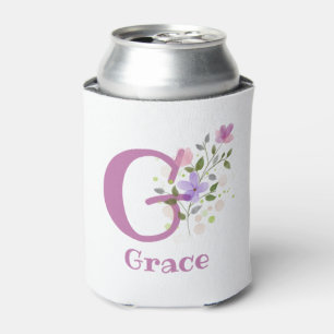 Rafraîchisseur Pour Canette Nom de Grâce avec un motif floral