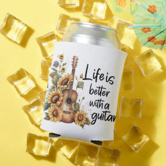 Rafraîchisseur Pour Canette Nom de la Personnaliser Guitare avec tournesol