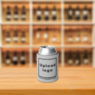 Rafraîchisseur Pour Canette Nom de l'entreprise et Logo sur Gray Can Cooler