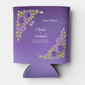 Rafraîchisseur Pour Canette Nom de l'invité Fleurs mauves pourpres et Mariage (Devant)