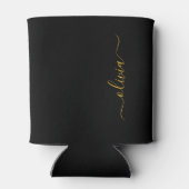 Rafraîchisseur Pour Canette Nom de monogramme girly de script moderne d'or noi (Dos)