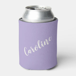 Rafraîchisseur Pour Canette Nom de script personnalisé Purple Lavender Bridal