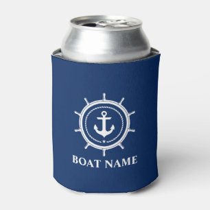 Rafraîchisseur Pour Canette Nom du bateau nautique Ancre corde Casque Marine B