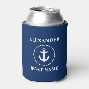 Rafraîchisseur Pour Canette Nom du bateau nautique Ancre Corde de votre nom