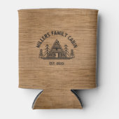 Rafraîchisseur Pour Canette Nom du Cabine de famille Rustic Brown Wood Texture (Devant)