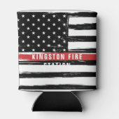 Rafraîchisseur Pour Canette Nom du drapeau de la caserne de pompiers Grunge Th (Dos)