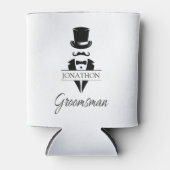 Rafraîchisseur Pour Canette Nom du Groomsman Tuxedo Silhouette (Devant)