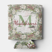 Rafraîchisseur Pour Canette Nom du monogramme Bois d'hiver Pinecone de rose bl (Dos)