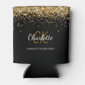 Rafraîchisseur Pour Canette Nom du monogramme en or noir (Devant)