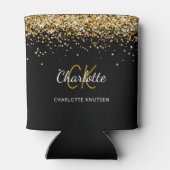 Rafraîchisseur Pour Canette Nom du monogramme en or noir (Dos)