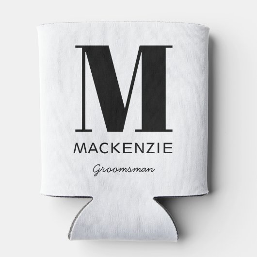Rafraîchisseur Pour Canette Nom du monogramme Groomsman (Dos)