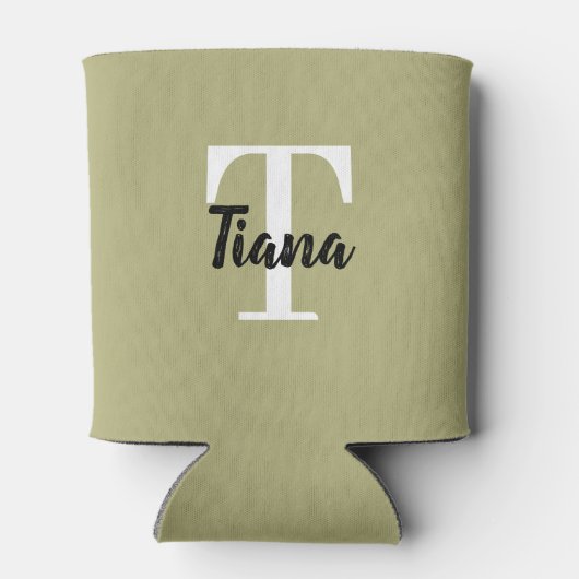 Rafraîchisseur Pour Canette Nom du monogramme moderne + initial (Dos)