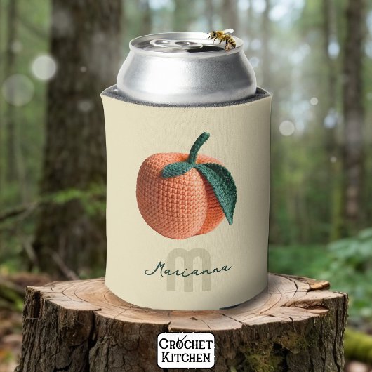 Rafraîchisseur Pour Canette Nom du monogramme Pêche au Crochet moderne minimal