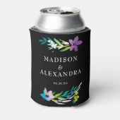 Rafraîchisseur Pour Canette Nom et date du Mariage floral brillant (Can Dos)