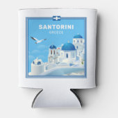 Rafraîchisseur Pour Canette Nom et texte personnalisés Santorin Grèce (Devant)