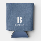 Rafraîchisseur Pour Canette Nom initial, Déni bleu clair Imprimer 12oz (Devant)