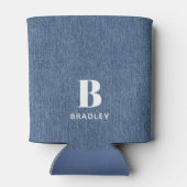 Rafraîchisseur Pour Canette Nom initial, Déni bleu clair Imprimer 12oz (Dos)