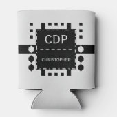 Rafraîchisseur Pour Canette Nom initial personnalisé forme diamant noir (Dos)