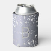 Rafraîchisseur Pour Canette Nom monogramme blanc Silver stars (Can devant)