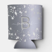 Rafraîchisseur Pour Canette Nom monogramme blanc Silver stars (Dos)