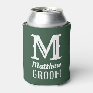 Rafraîchisseur Pour Canette Nom Monogramme Masculin Mariage Vert