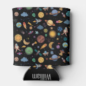 Rafraîchisseur Pour Canette Nom personnalisé Astronauts Planètes Espace (Dos)