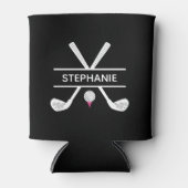 Rafraîchisseur Pour Canette Nom personnalisé Black White Pink Golf (Devant)