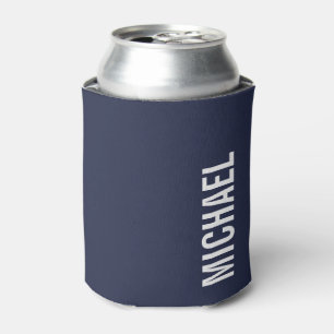 Rafraîchisseur Pour Canette Nom personnalisé bleu marine moderne minimaliste