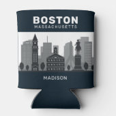 Rafraîchisseur Pour Canette Nom personnalisé Boston Massachusetts (Dos)